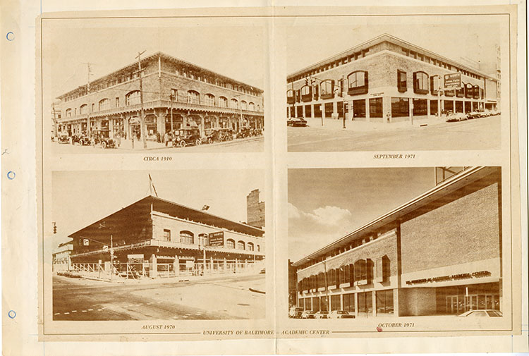 a collage of images shows the development of the Academic Center