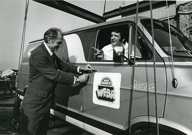 President Turner tries his chance at a radio contest involving a locked van