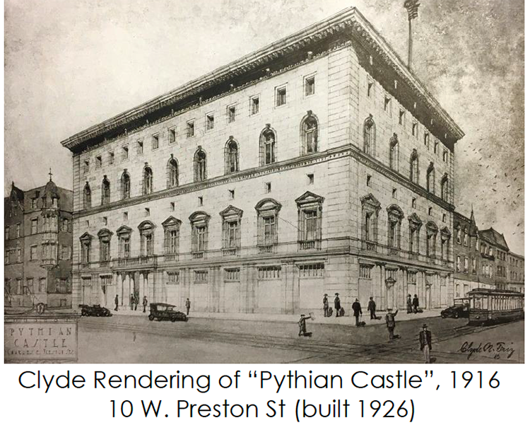 A rendering of the "Pythian Castle", built in 1926, later to become the Liberal Arts and Policy Building