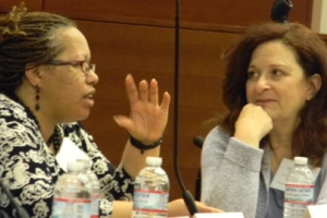 Panelist Gina Wood with CFCC Senior Fellow Gloria Danziger at the 2011 Urban Child Symposium