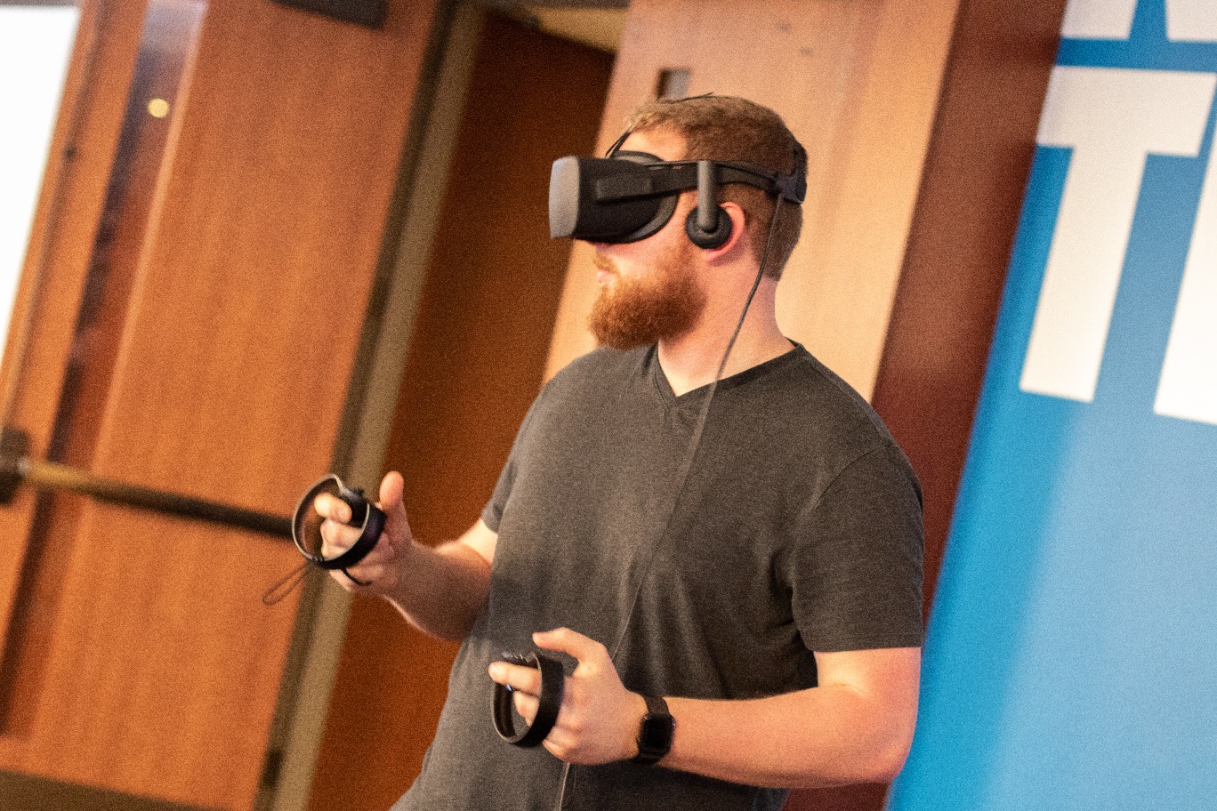 Man using VR headset