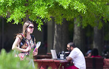 Students walking on campus