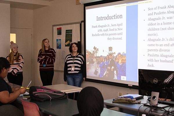 group presenting on Catch me if you can