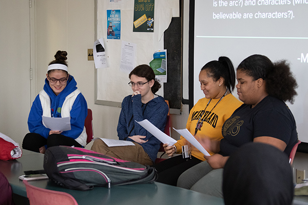 group acting out a mock trial