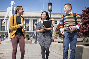 Transfer Students walking