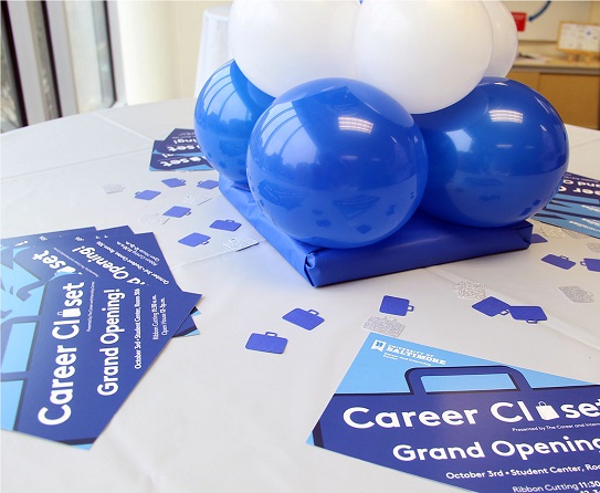 career closet table balloons