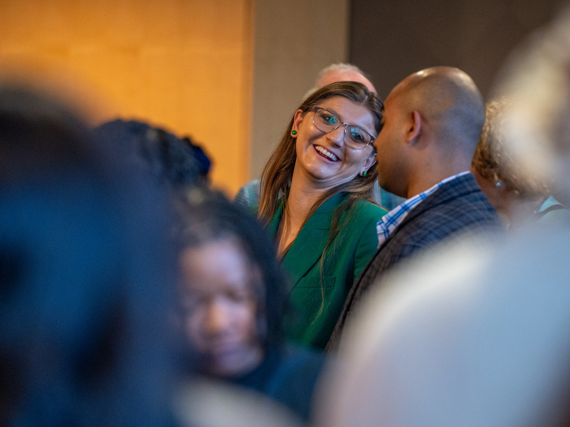 alumna and entrepreneur Shelby Blondell is in crowd of people at the 2024 Rise to the Challenge competition 