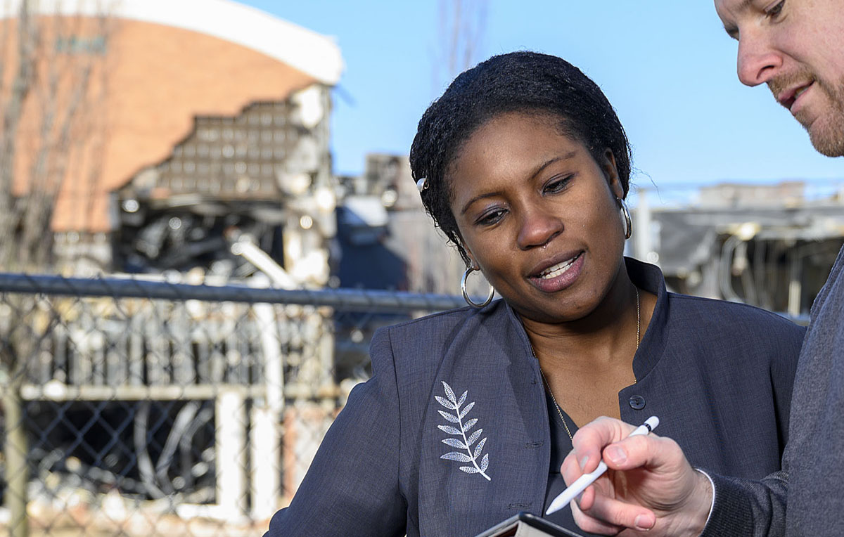 hero image of student and teacher at construction incident in Columbia, MD