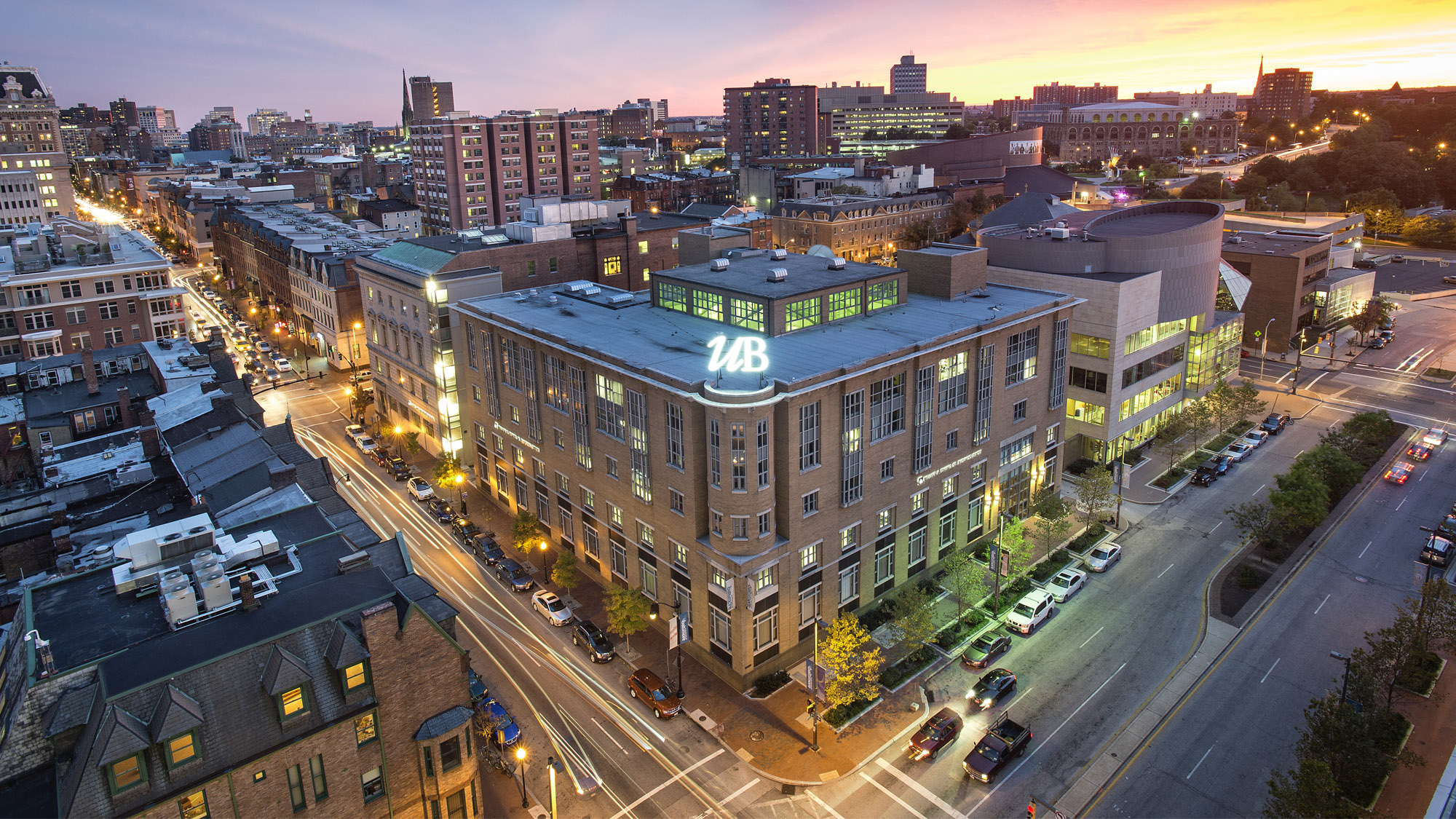 Image of the Thumel Business Center Building on the University of Baltimore campus.