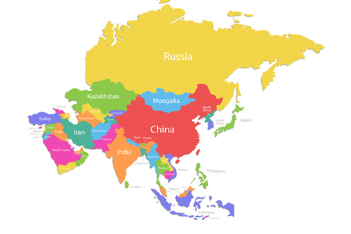 political map of Asia