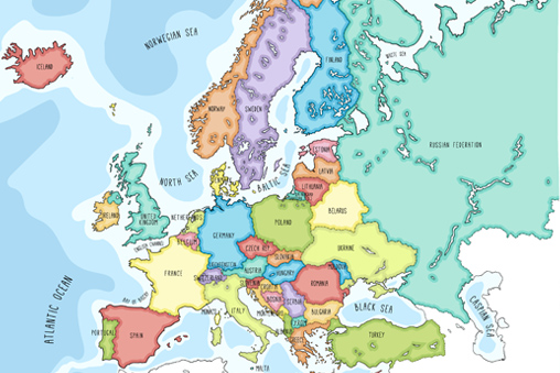 political map of Europe